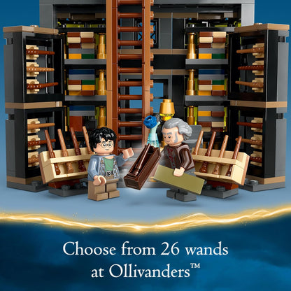 LEGO Harry Potter Olivander e Madama McClan: Abiti per Tutte le Occasioni, 2 Modelli di Negozi Giocattolo da Costruire con 6 Minifigure, Giochi Creativi per Bambini da 8 Anni da Collezione 76439