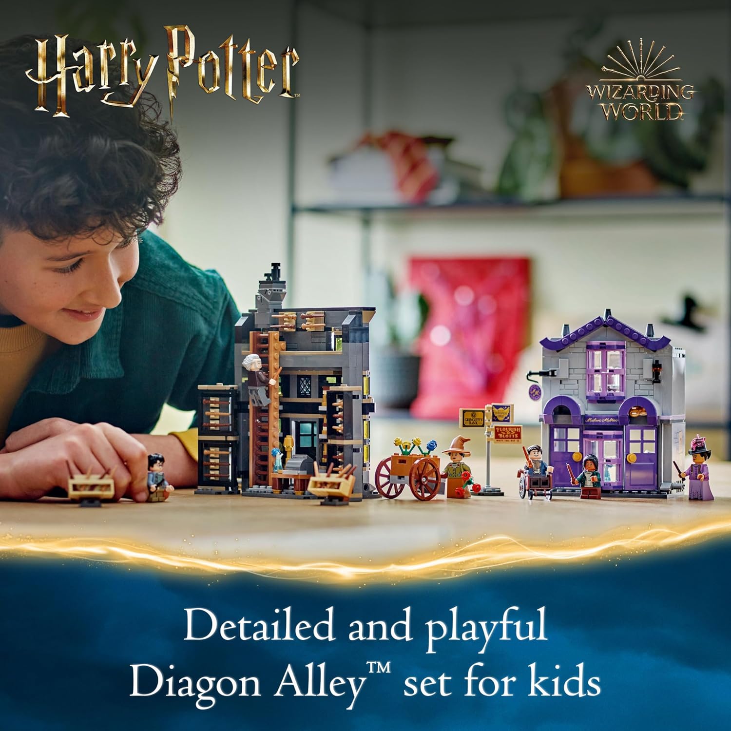 LEGO Harry Potter Olivander e Madama McClan: Abiti per Tutte le Occasioni, 2 Modelli di Negozi Giocattolo da Costruire con 6 Minifigure, Giochi Creativi per Bambini da 8 Anni da Collezione 76439