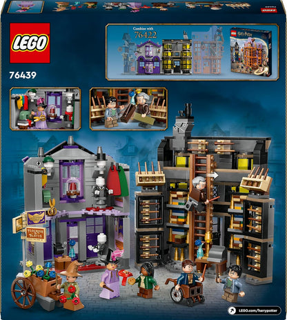 LEGO Harry Potter Olivander e Madama McClan: Abiti per Tutte le Occasioni, 2 Modelli di Negozi Giocattolo da Costruire con 6 Minifigure, Giochi Creativi per Bambini da 8 Anni da Collezione 76439