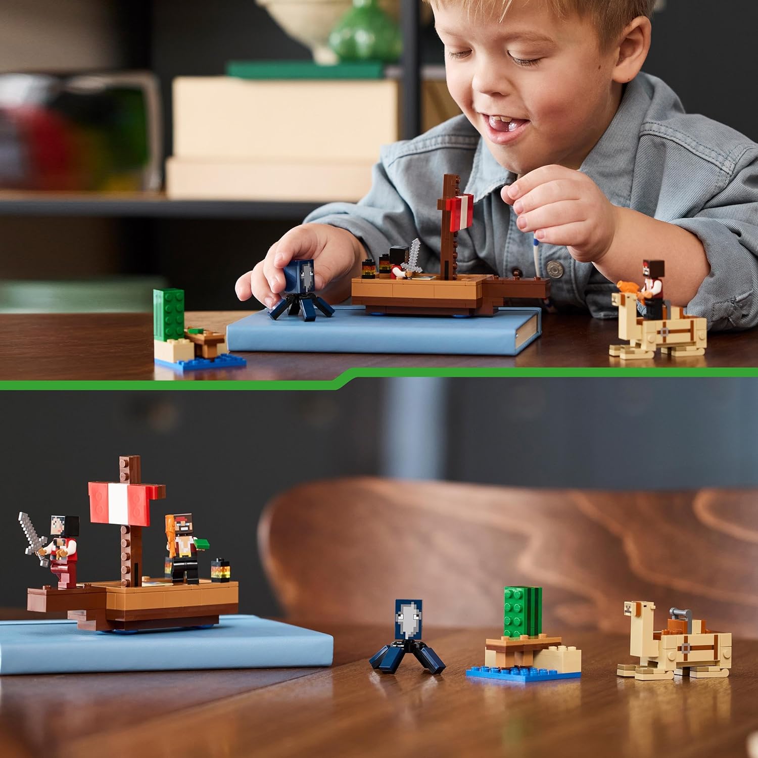 LEGO Minecraft The Pirate Ship Voyage Boat Toy Playset for Kids, Building Set with Squid, Camel and Pirate Figures, Gamer Gift for 8 Plus Year Old Boys and Girls 21259
