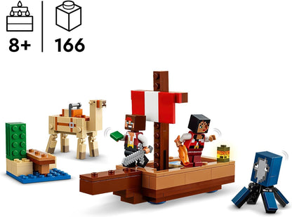 LEGO Minecraft The Pirate Ship Voyage Boat Toy Playset for Kids, Building Set with Squid, Camel and Pirate Figures, Gamer Gift for 8 Plus Year Old Boys and Girls 21259