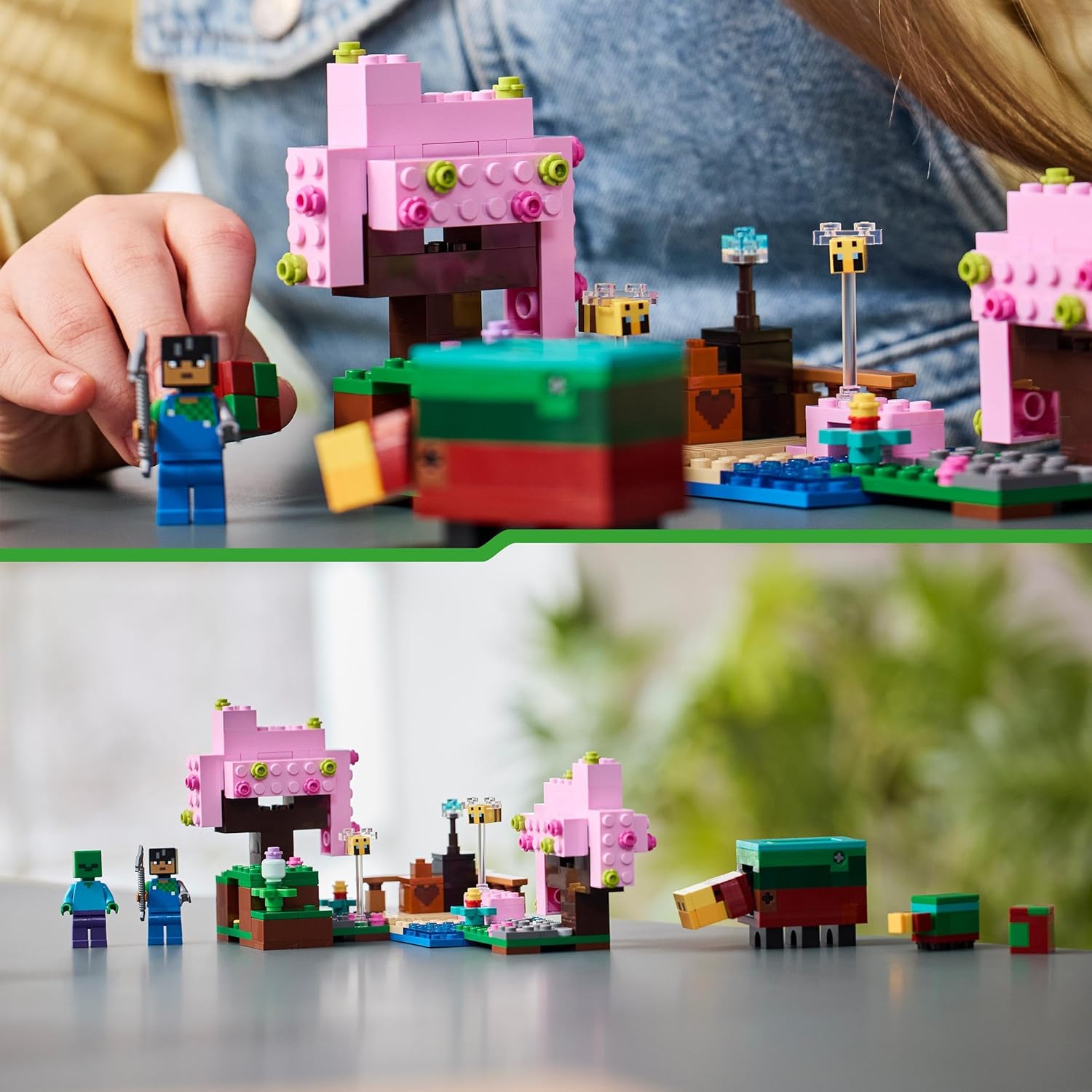 LEGO Minecraft The Cherry Blossom Garden Toy for 8 Plus Year Old Boys & Girls, with a Sunny Character Figure, Sniffer, Zombie and Bees, Hands-on Video-Game Set, Gamer Gift for Kids 21260