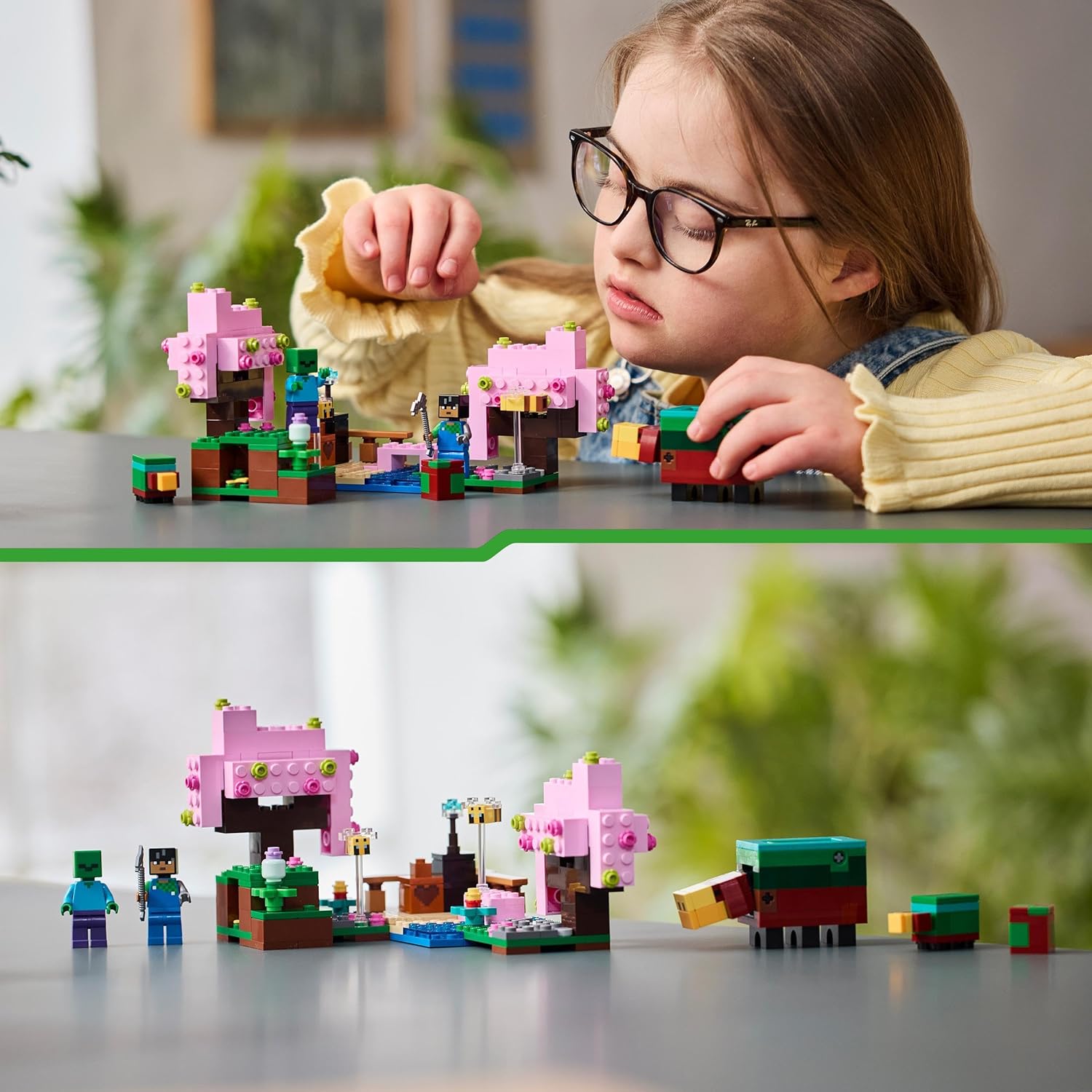 LEGO Minecraft The Cherry Blossom Garden Toy for 8 Plus Year Old Boys & Girls, with a Sunny Character Figure, Sniffer, Zombie and Bees, Hands-on Video-Game Set, Gamer Gift for Kids 21260