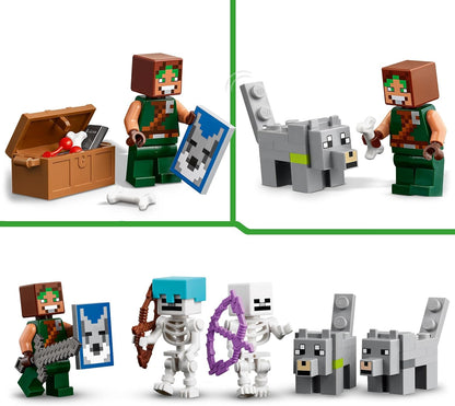 LEGO Minecraft The Wolf Stronghold Fortress Set, Building Toy for 8 Plus Year Old boys & Girls, Incudes Crafting Table, 2 Skeleton and Wolf Figures for Castle Action, Birthday Gift for Kids 21261