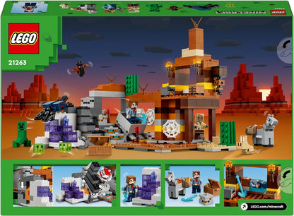 LEGO Minecraft The Badlands Mineshaft Video-Game Toy for 8 Plus Year Old Boys & Girls, Includes Explorer, Creeper and Spider Figures for Independent Play, Birthday Gift for Kids 21263