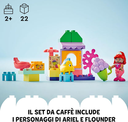 LEGO DUPLO | Disney Ariel and Flounder’s Café Stand, The Little Mermaid Building Toy for Kids, Girls & Boys Age 2, Toddler Learning Toys with Pretend Food, Educational Bricks Set, Birthday Gift 10420