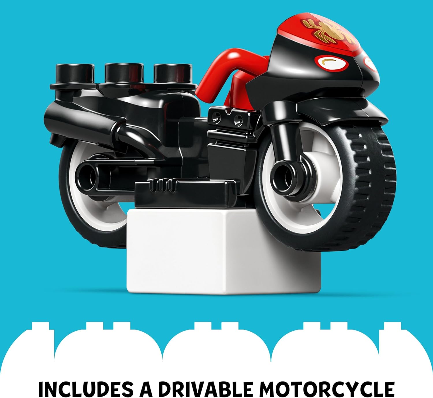 LEGO DUPLO Marvel Spin’s Motorcycle Adventure, Creative Set Based on Spidey and His Amazing Friends TV Show, Toddler Learning Toy with Motorbike, Gifts for 2 Plus Year Old Boys & Girls 10424