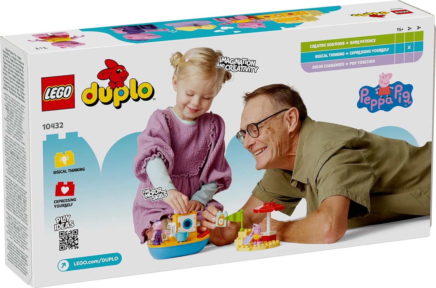 LEGO DUPLO Peppa Pig Boat Trip Toy, Early Development and Activity Toddler Toys with 2 Figures, Summer Bricks Set, Gift Idea for 2 Plus Year Old Girls & Boys 10432