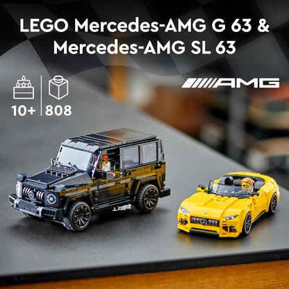 LEGO Speed Champions Mercedes-AMG G 63 & Mercedes-AMG SL 63 Car Toys, Vehicle Playset for Kids, 2 Building Sets with 2 Driver Minifigures, Gift for 10 Plus Year Old Boys and Girls 76924