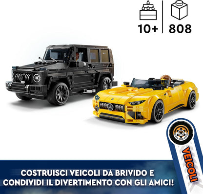 LEGO Speed Champions Mercedes-AMG G 63 & Mercedes-AMG SL 63 Car Toys, Vehicle Playset for Kids, 2 Building Sets with 2 Driver Minifigures, Gift for 10 Plus Year Old Boys and Girls 76924