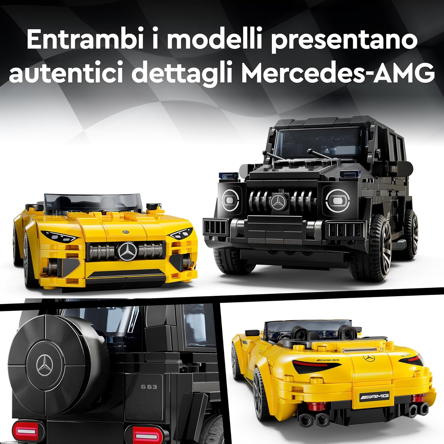 LEGO Speed Champions Mercedes-AMG G 63 & Mercedes-AMG SL 63 Car Toys, Vehicle Playset for Kids, 2 Building Sets with 2 Driver Minifigures, Gift for 10 Plus Year Old Boys and Girls 76924