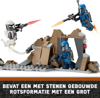LEGO Star Wars: The Mandalorian Ambush on Mandalore Battle Pack, Building Toy for 6 Plus Year Old Boys & Girls, with 4 Character Minifigures, Small Creative Gift for Kids 75373