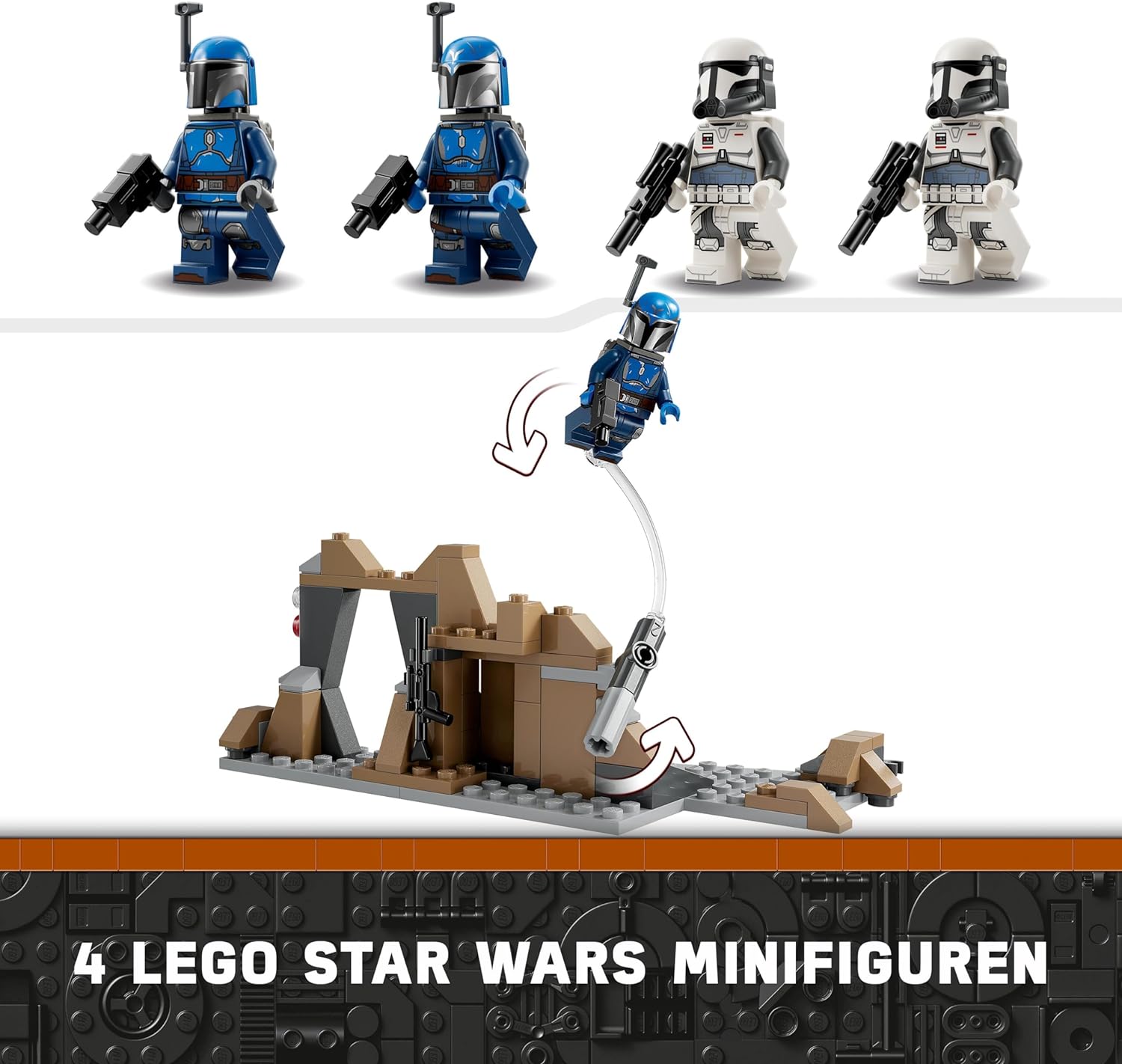 LEGO Star Wars: The Mandalorian Ambush on Mandalore Battle Pack, Building Toy for 6 Plus Year Old Boys & Girls, with 4 Character Minifigures, Small Creative Gift for Kids 75373