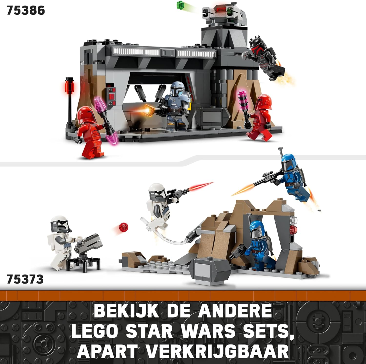 LEGO Star Wars: The Mandalorian Ambush on Mandalore Battle Pack, Building Toy for 6 Plus Year Old Boys & Girls, with 4 Character Minifigures, Small Creative Gift for Kids 75373