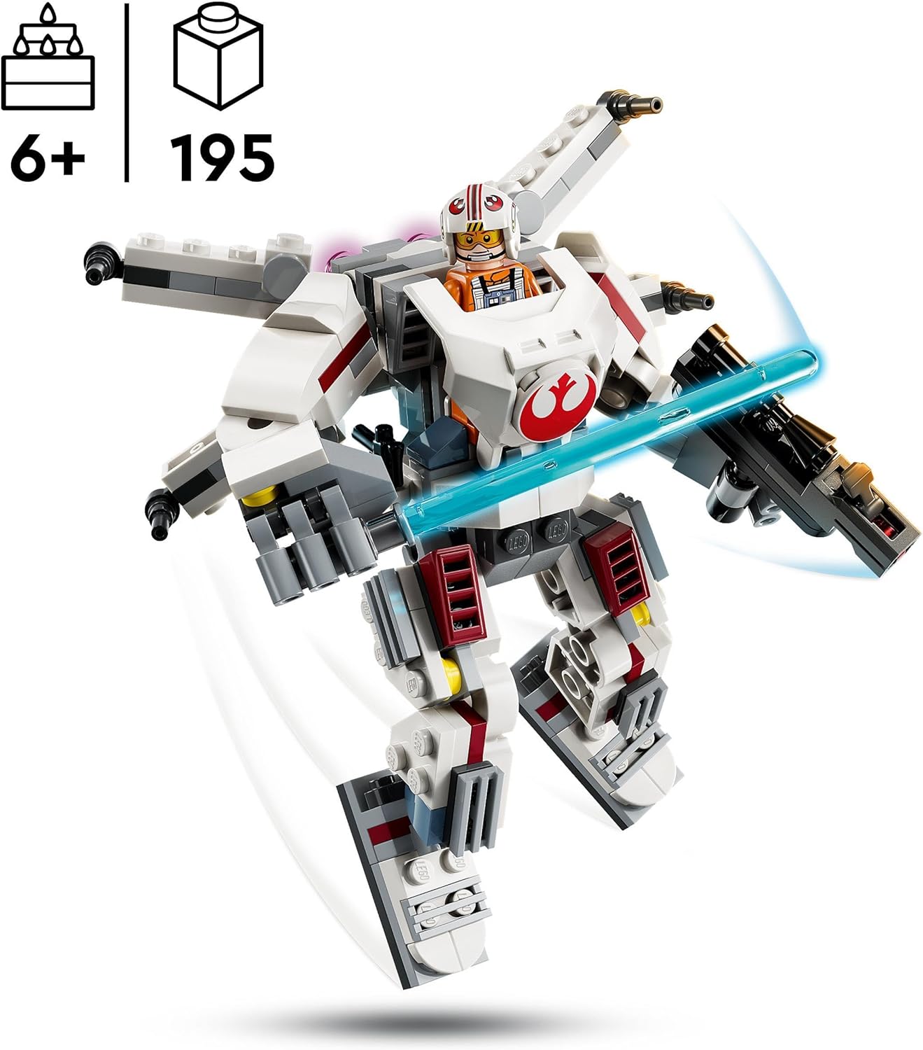 LEGO Star Wars Luke Skywalker X-Wing Mech, Collectible Building Toy for 6 Plus Year Old Boys, Girls & Kids, with a Character Minifigure for Fantasy Action-Adventures, Small Creative Gift Idea 75390
