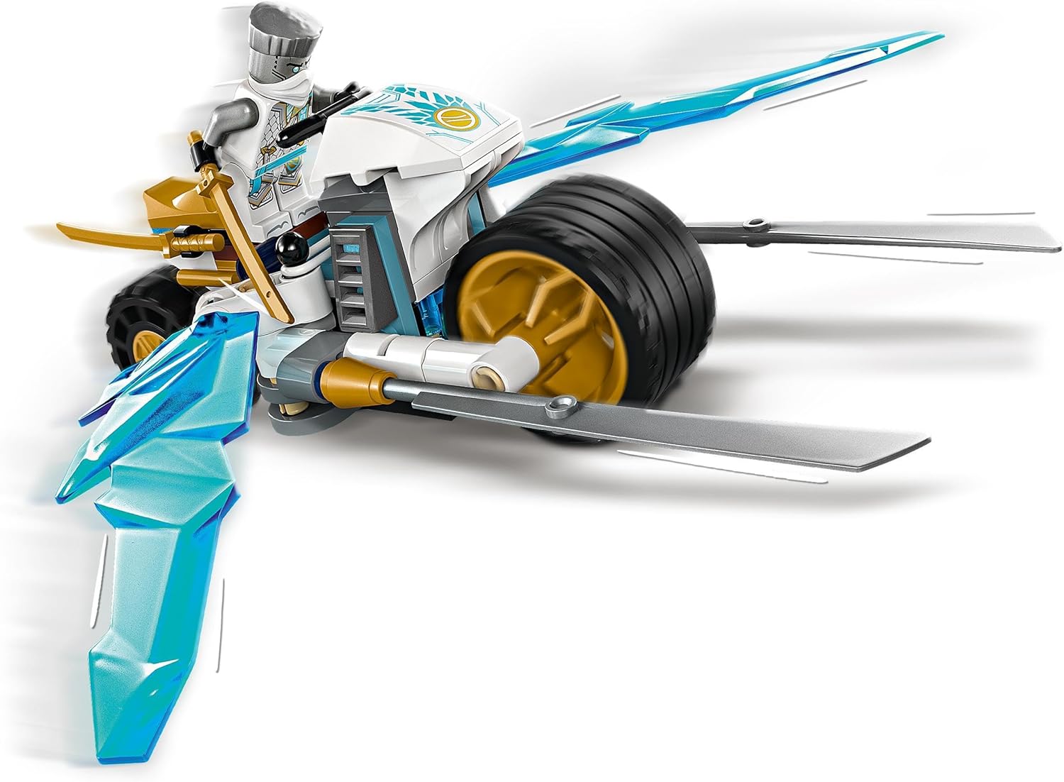 LEGO NINJAGO Zane’s Ice Motorcycle Toy for 7 Plus Year Old Boys & Girls, Dragons Rising Motorbike Set with a Zane Character Minifigure, Ninja Adventure Playset, Small Vehicle Gift for Kids 71816