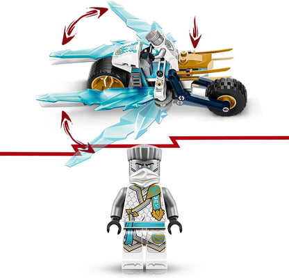 LEGO NINJAGO Zane’s Ice Motorcycle Toy for 7 Plus Year Old Boys & Girls, Dragons Rising Motorbike Set with a Zane Character Minifigure, Ninja Adventure Playset, Small Vehicle Gift for Kids 71816