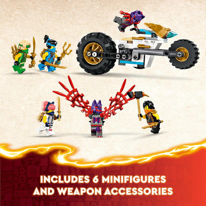 LEGO NINJAGO Ninja Team Combo Vehicle 4-in-1 Ninja Adventure Toy, with 2 Motorbikes, Glider and 6 Minifigures Incl. Characters Lloyd, Nya and Cole, Birthday Gift for 9 Plus Year Old Boys & Girls 71820