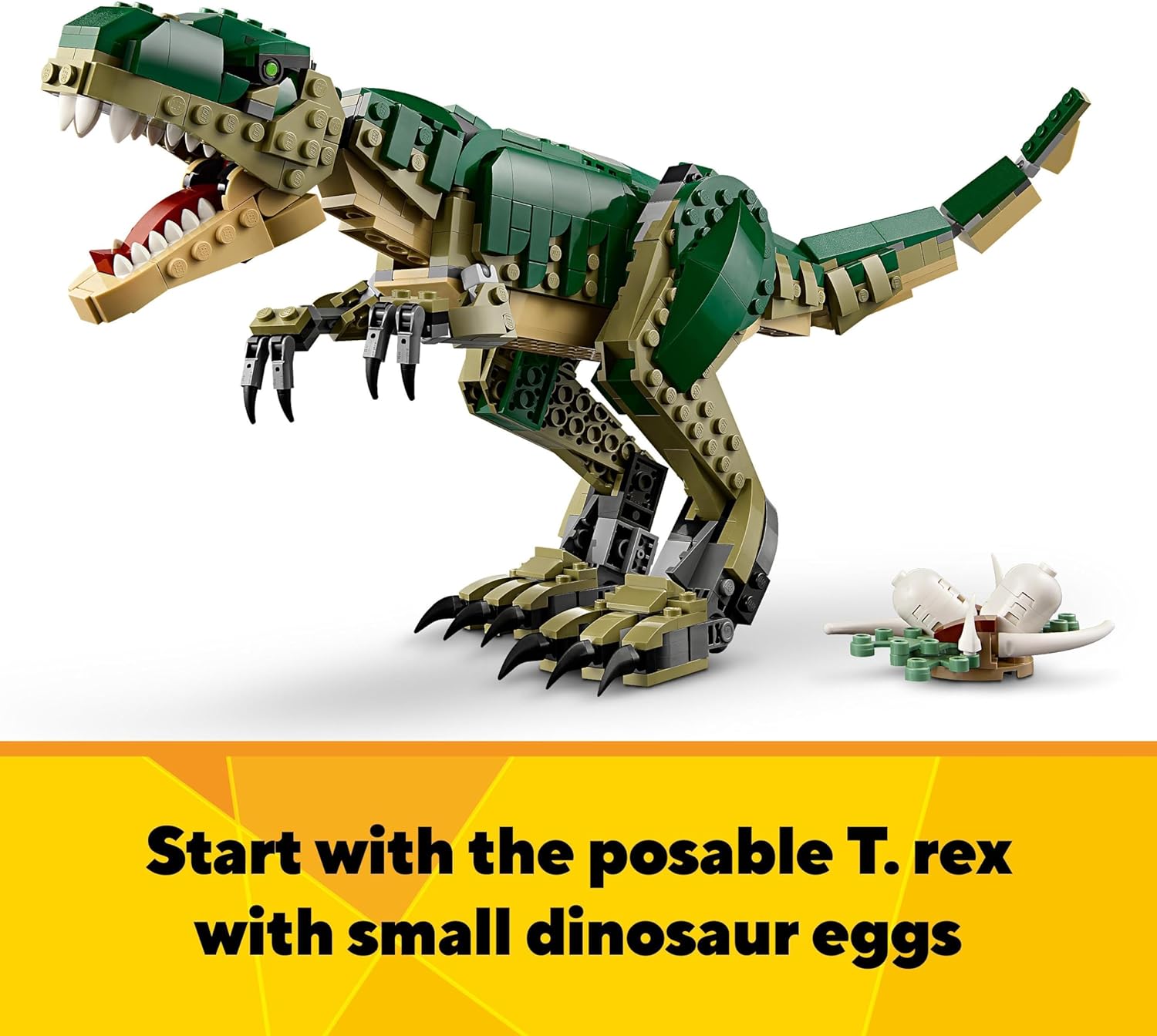 LEGO Creator 3in1 T. rex to Triceratops to Pterodactyl Toys, Dinosaur Figures for 9 Plus Year Old Boys & Girls, Posable Dino Toy Model Building Set, Birthday Gift Idea for Kids 31151