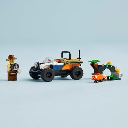 LEGO City Jungle Explorer ATV Red Panda Mission Vehicle Building Toy for 6 Plus Year Old Kids, Boys and Girls, Off-Road Adventure Jeep with Minifigure and Animal Figure, Gift Idea 60424