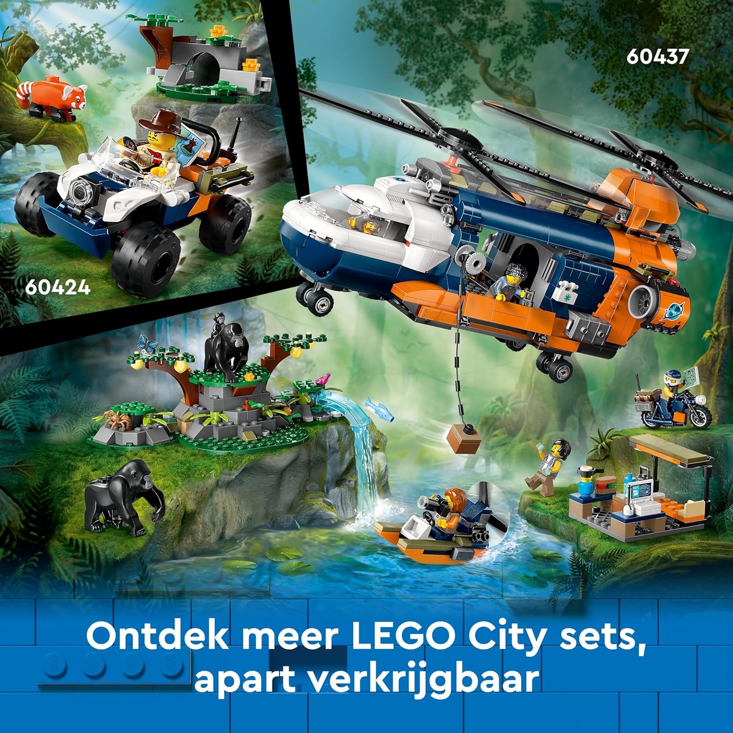LEGO City Jungle Explorer Off-Road Truck Toy Building Set for 6 Plus Year Old Boys, Girls & Kids, Fun Birthday Gift Idea, Off-Road Vehicle with 3 Adventurer Minifigures and a Tiger Animal Figure 60426