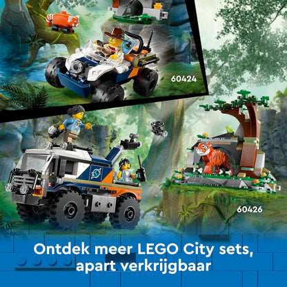 LEGO City Jungle Explorer Off-Road Truck Toy Building Set for 6 Plus Year Old Boys, Girls & Kids, Fun Birthday Gift Idea, Off-Road Vehicle with 3 Adventurer Minifigures and a Tiger Animal Figure 60426