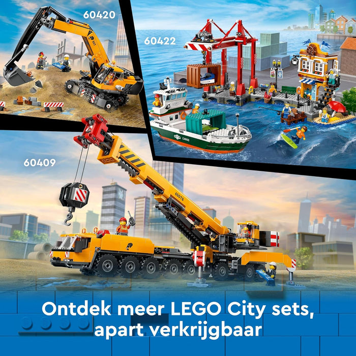 LEGO City Yellow Construction Excavator Toy Digger for 8 Plus Year Old Boys, Girls & Kids, Vehicle Set with Driver, Worker and Architect Minifigures for Fun Role Play, Birthday Gift Idea 60420