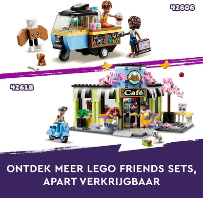 LEGO Friends Heartlake City Café Toy for Kids, Bakery Building Set, Birthday Gift Idea for 6 Plus Year Old Girls and Boys, with 3 Mini-Dolls and a Dog Figure 42618
