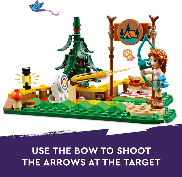 LEGO Friends Adventure Camp Archery Range Set, Building Toy for 6 Plus Year Old Girls, Boys & Kids, with Toy Bow and Arrows, 2 Mini-Dolls, a Raccoon Figure and Accessories, Birthday Gift Idea 42622