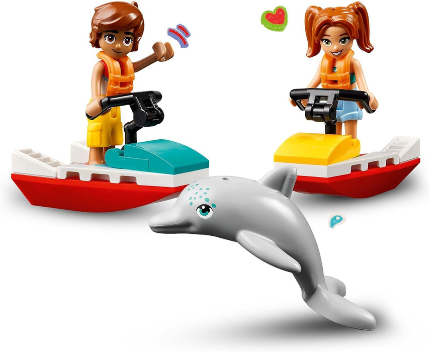LEGO Friends Beach Water Scooter, Lifeguard Toy Building Set for 5 Plus Year Old Girls, Boys & Kids, with 2 Mini-Dolls and a Dolphin Figure for Imaginative Play, Birthday Gift Idea 42623