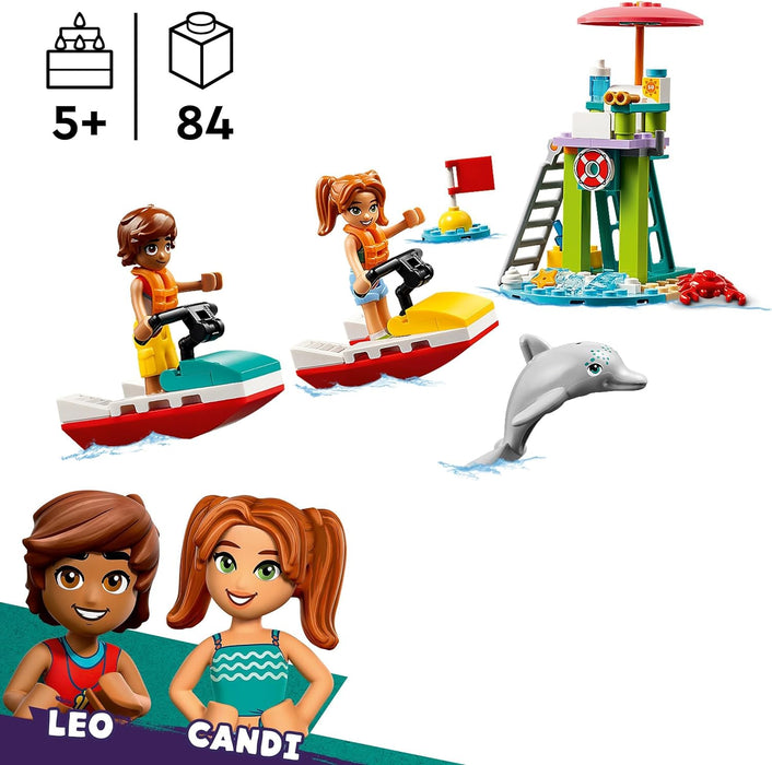 LEGO Friends Beach Water Scooter, Lifeguard Toy Building Set for 5 Plus Year Old Girls, Boys & Kids, with 2 Mini-Dolls and a Dolphin Figure for Imaginative Play, Birthday Gift Idea 42623