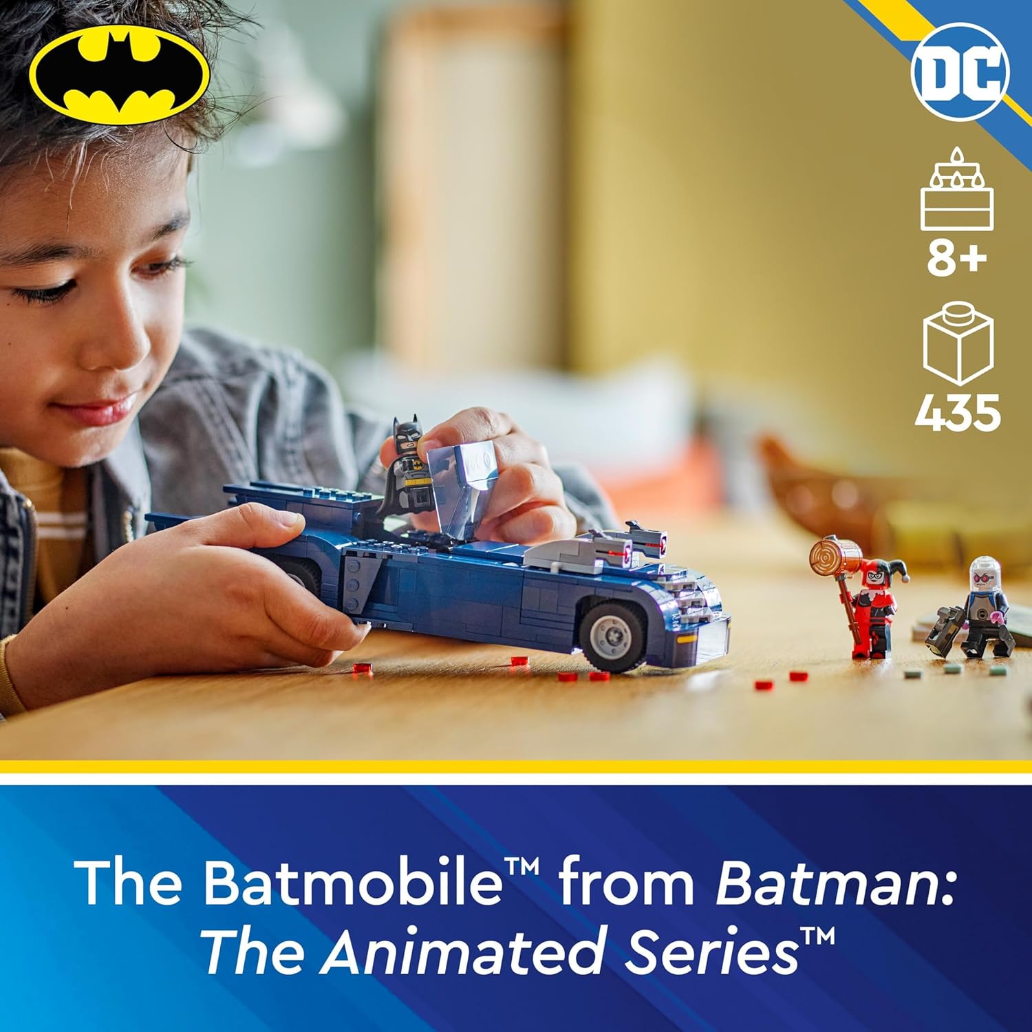 LEGO DC Batman with the Batmobile vs. Harley Quinn & Mr. Freeze, Car Toy, Super-Hero Vehicle Set, with 3 Minifigures, Birthday Gift for 8 Plus Year Old Boys and Girls 76274