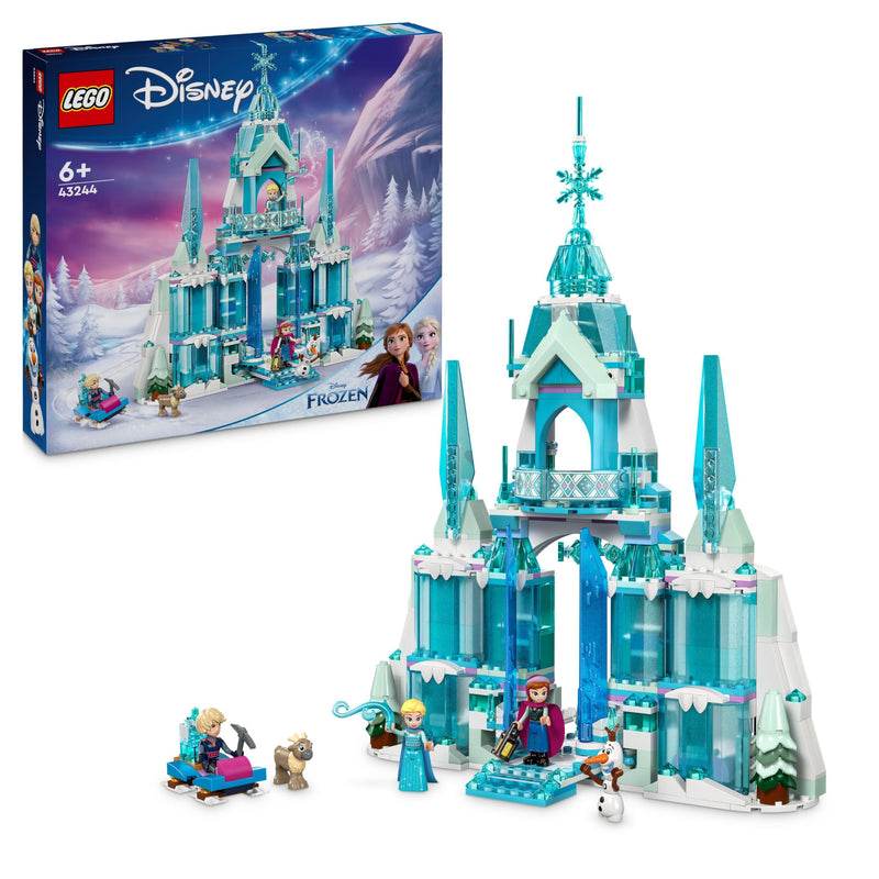 LEGO ǀ Disney Frozen Elsas Winterpalast, BAU- und Spielset für Kinder mit Modell-Palast und Minifiguren ELSA und Anna, Geschenk für Mädchen, Jungen und Filmfans ab 6 Jahren 43244