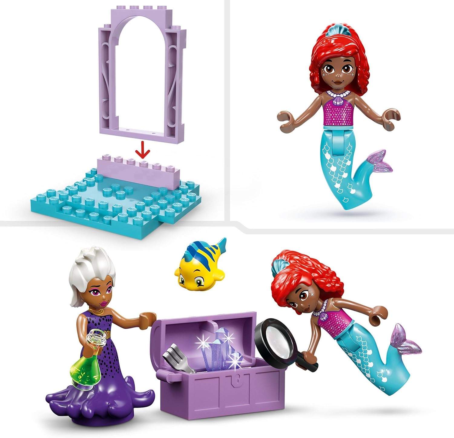 LEGO ǀ Disney Princess Ariel’s Crystal Cavern Buildable Toy Playset for Kids, Little Mermaid Mini-Doll, Fish Figure and Treasure Chest, Gift Made for 4 Plus Year Old Girls & Boys 43254
