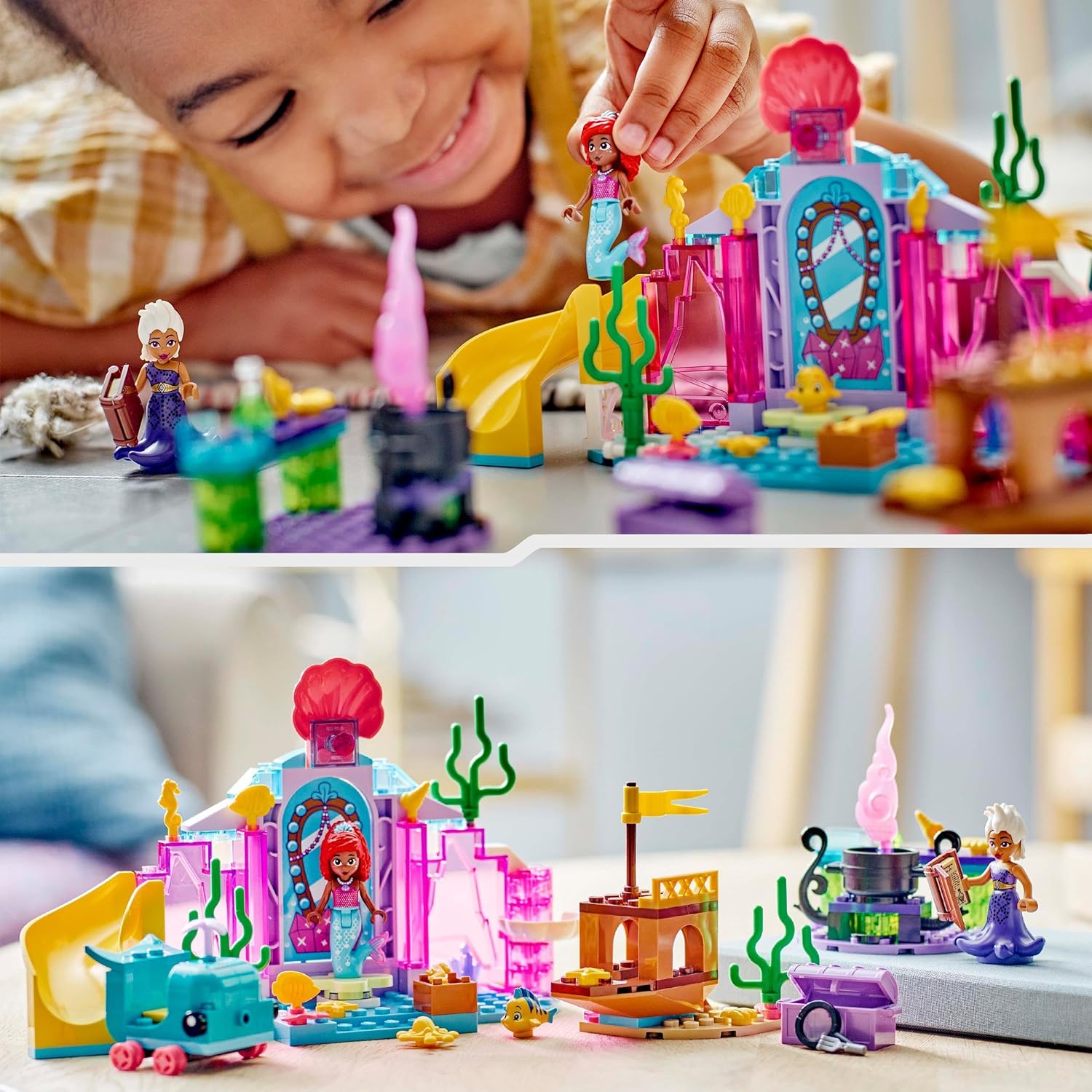 LEGO ǀ Disney Princess Ariel’s Crystal Cavern Buildable Toy Playset for Kids, Little Mermaid Mini-Doll, Fish Figure and Treasure Chest, Gift Made for 4 Plus Year Old Girls & Boys 43254
