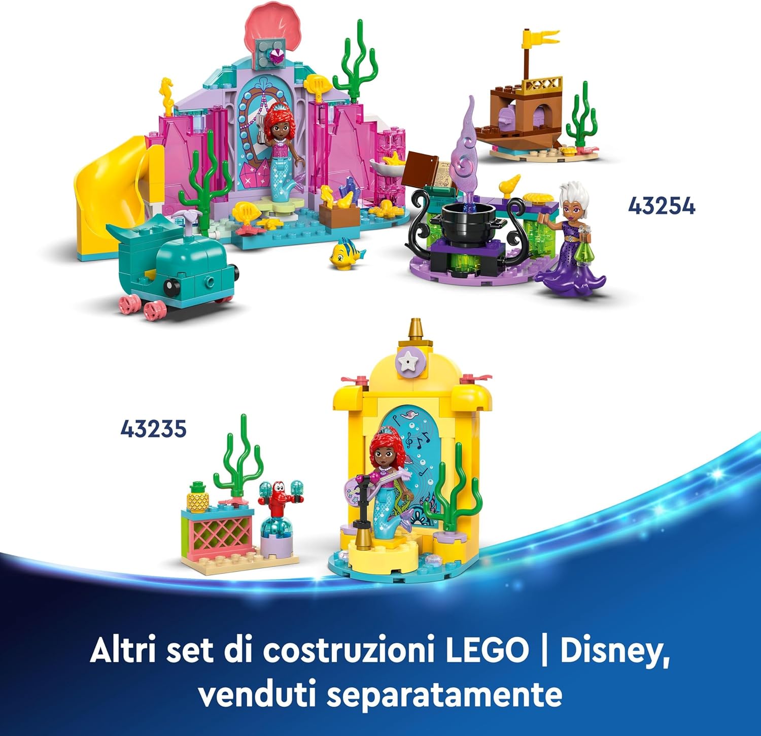 LEGO ǀ Disney Princess Ariel’s Music Stage, Buildable Toy for Kids, with a Mini-Doll Character and Sebastian Animal Figure, Fun Gift Idea for TV Show Fans, 4 Plus Year Old Girls and Boys 43235