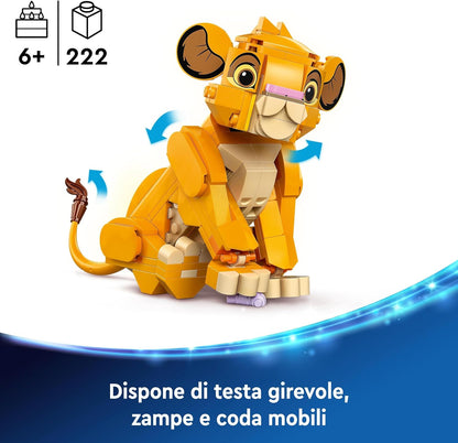 LEGO Disney Simba the Lion King Cub Building Toy for 6 Plus Year Old Girls & Boys, Construction Figure Playset, 1994 Movie Memorabilia Set, Gift Idea for Kids 43243