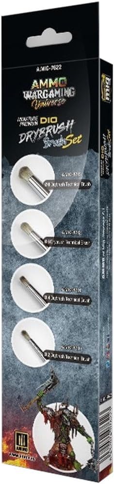 AMMO WARGAMING UNIVERSE - Miniature Premium DIO DRYBRUSH Brush Set