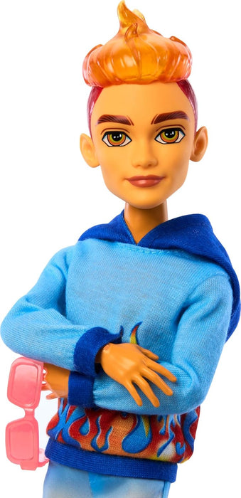 Monster High Scare-adise Island Heath Burns Doll with Flame Hoodie, Swim Trunks and Beach Accessories Like Sunglasses