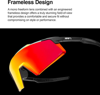 100% AEROCRAFT Sunglasses - Sports Sunglasses with Scratch-Resistant Lens - Lightweight Durable Sunglasses for Outdoor Sports