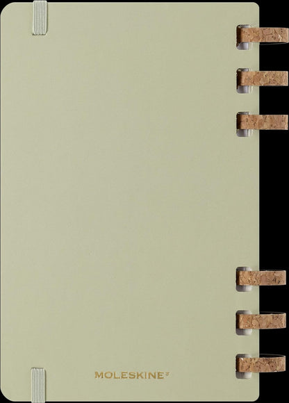 Moleskine Weekly & Monthly Planner, Spiral 12-Month 2025, Hard Cover and Elastic Closure, Crush Kiwi Color, Large Format 15x21 cm