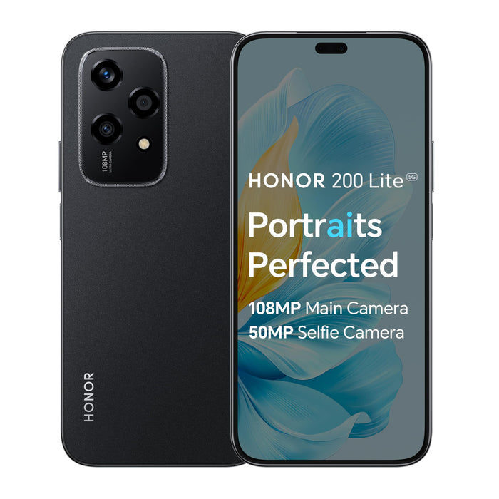 HONOR 200 Lite, Unlocked Mobile Phones, 5G Smartphone, 8GB+256GB, 6,7” Anti-Drop AMOLED Display, 108MP Triple Rear Camera, 50MP Front Camera, Dual SIM, 2 Year Manufacturer Warranty, Android 14