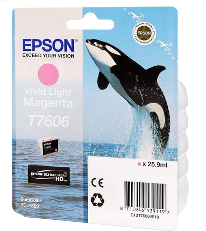 Epson T7606 Killer Whale Vivid Light Standard Capacity Magenta Ink Cartridge 26ml