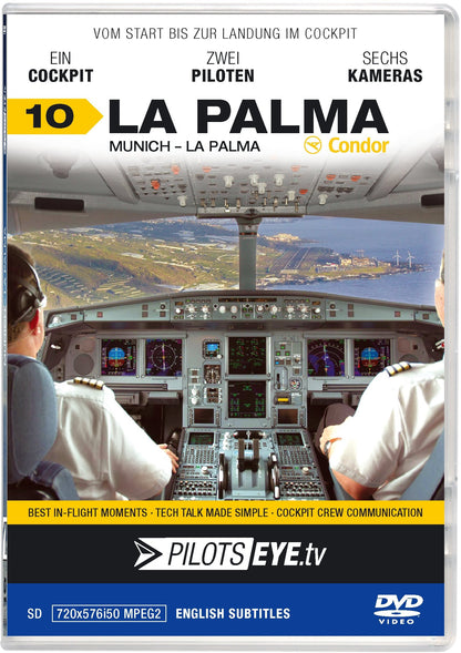 PilotsEYE.tv | Munich - LA PALMA |:| DVD |:| Cockpit flight Condor | Airbus A320 | Bonus: Islandtour with FO, Audio commentary, Route in depht