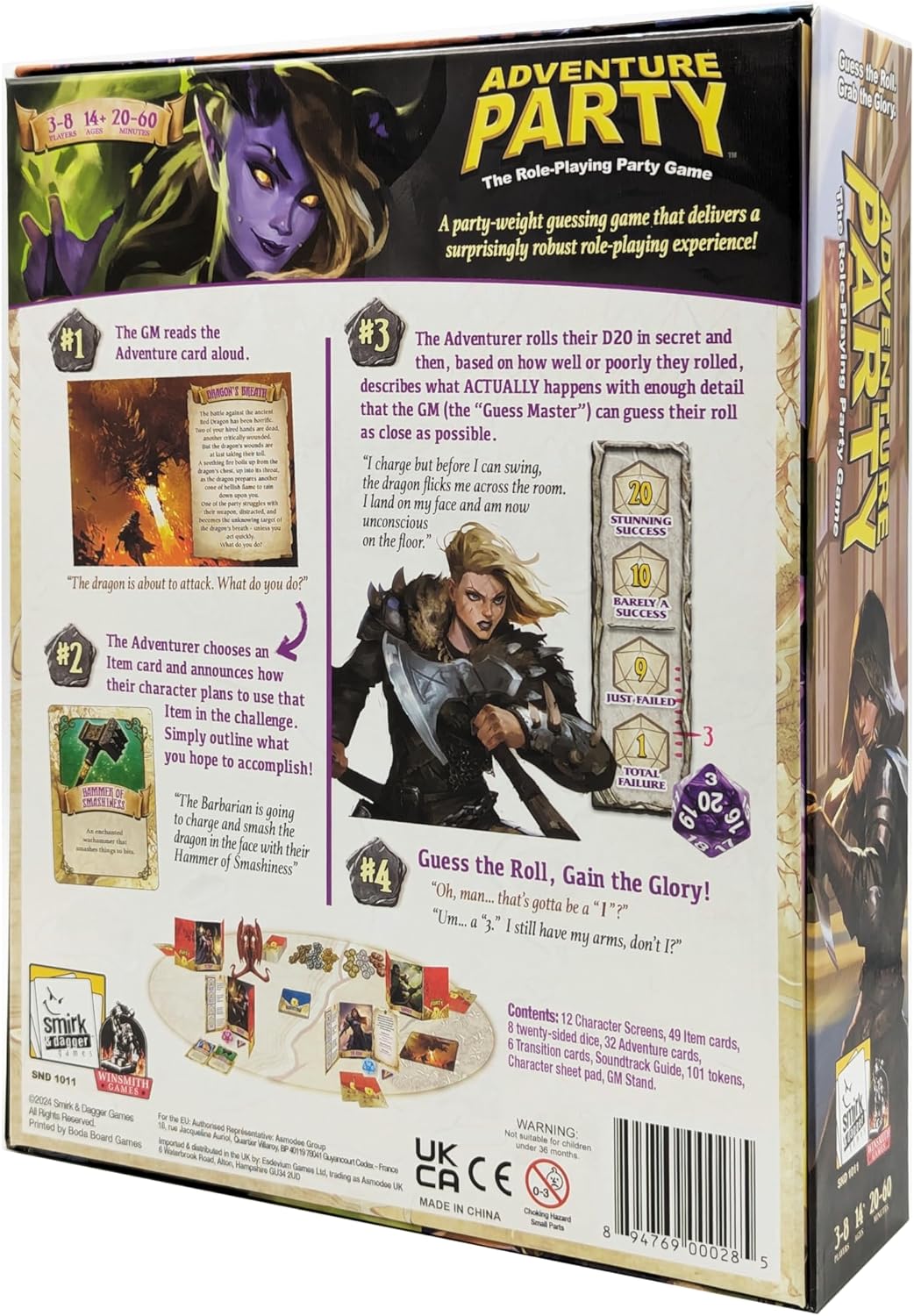 Adventure Party: The Role Playing Party by Smirk & Dagger, Party Board Game, for 3 to 8 Players and Ages 14+