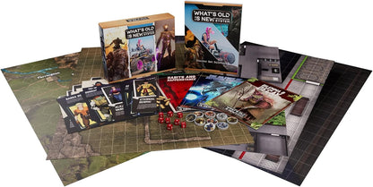 Modiphius Entertainment: WOIN Starter Box Set - What's Old is New Roleplaying System, Tabletop RPG, All-in-One Kit Includes Booklets, Maps & Dice