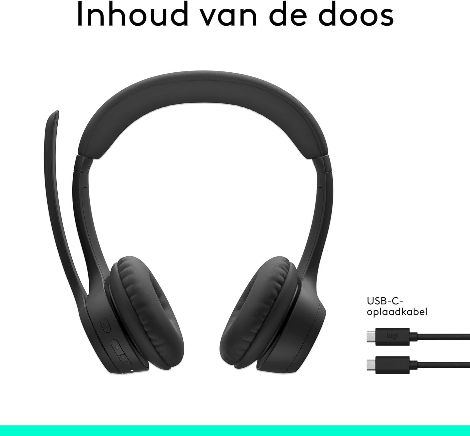 Logitech Zone 300 Wireless Bluetooth Headset With Noise-Cancelling Microphone, Compatible with Windows, Mac, Chrome, Linux, iOS, iPadOS, Android – Black