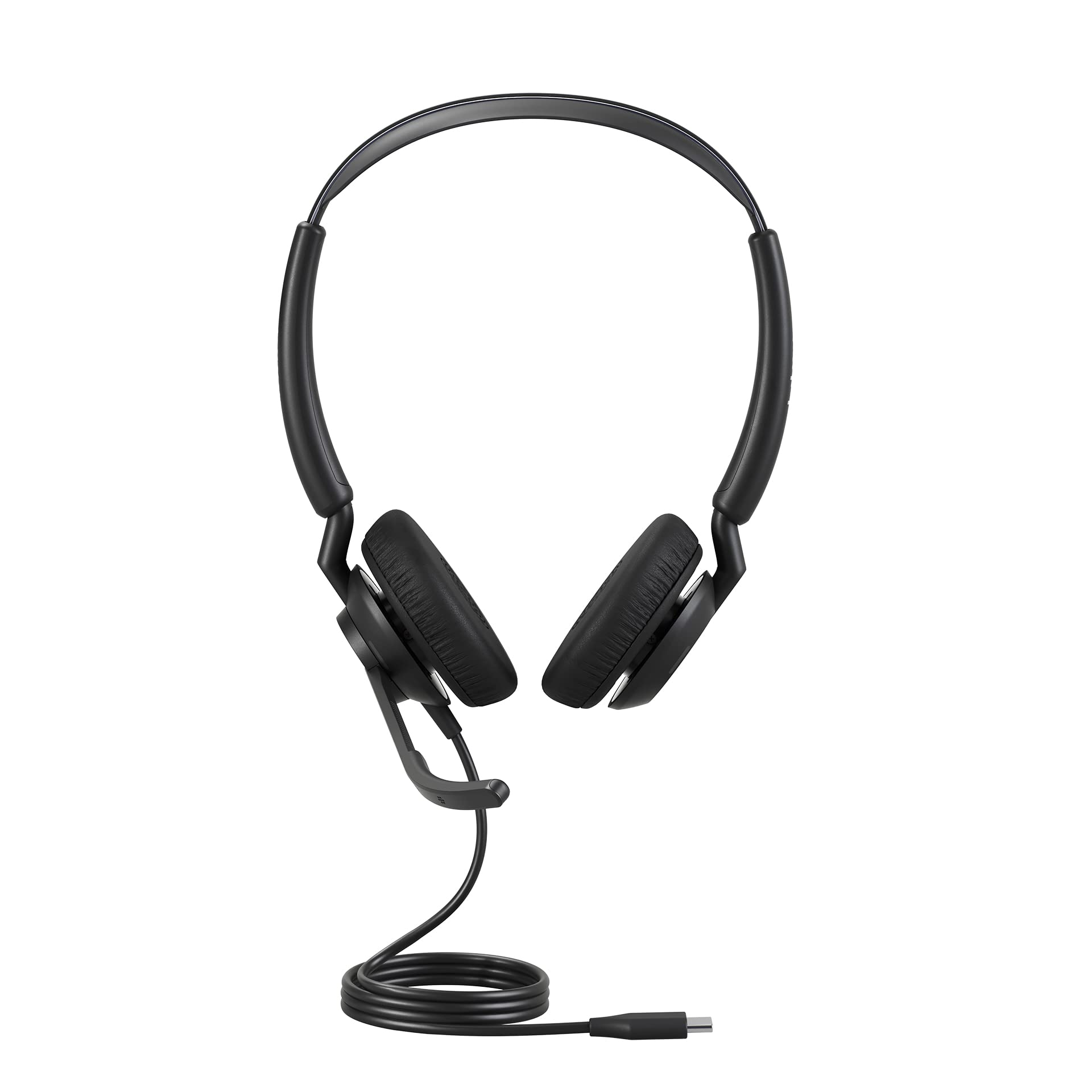 Jabra Engage 50 II Wired Stereo Headset with Noise-Cancelling 3-Mic Technology and USB-C Cable, Ultra-Lightweight - Works with All Leading Unified Communications Platforms such as Zoom & Unify - Black