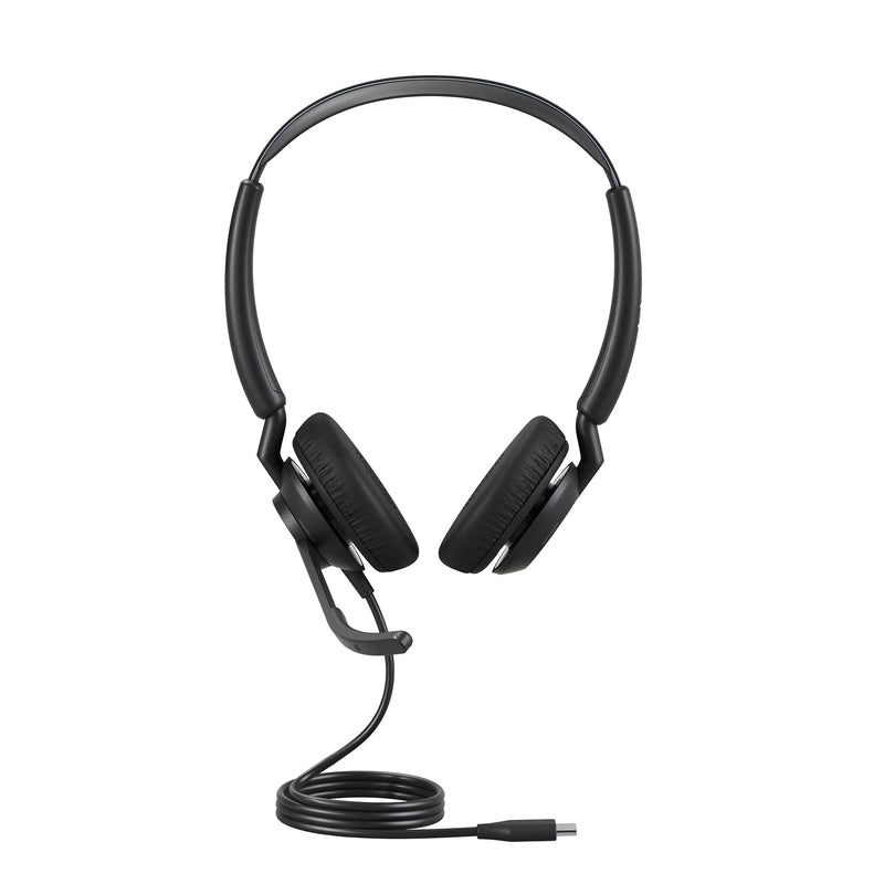 Jabra Engage 50 II Wired Stereo Headset with Noise-Cancelling 3-Mic Technology and USB-C Cable, Ultra-Lightweight - Works with All Leading Unified Communications Platforms such as Zoom & Unify - Black