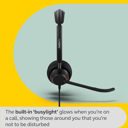 Jabra Engage 50 II Wired Stereo Headset with Noise-Cancelling 3-Mic Technology and USB-C Cable, Ultra-Lightweight - Works with All Leading Unified Communications Platforms such as Zoom & Unify - Black